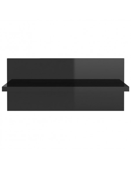 Mensole a Muro 2 pz Nero Lucido 40x11,5x18 cm