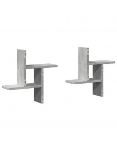 Mensole a Muro 2pz Grigio Cemento 38x12x38 cm in Truciolato