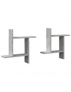 Mensole a Muro 2pz Grigio Cemento 50x12x50 cm in Truciolato