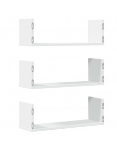 Mensole a Muro 3 pz Bianche 58x18x18 cm in Truciolato