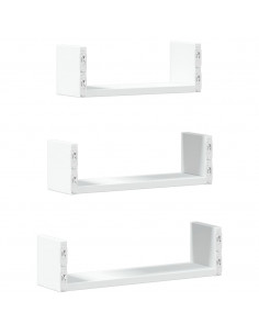 Mensole a Muro 3 pz Bianche in Truciolato