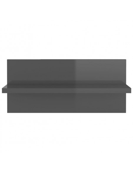Mensole a Muro 4 pz Grigio Lucido 40x11,5x18 cm