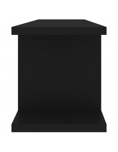 Mensole a Parete 2 pz Nere 75x18x20 cm in Multistrato