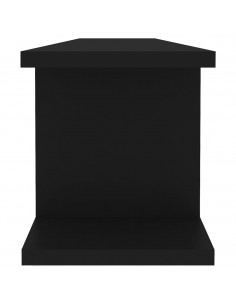 Mensole a Parete 2 pz Nere 90x18x20 cm in Legno Multistrato