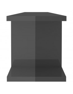 Mensole a Parete 2pz Grigio Lucido 90x18x20cm Legno Multistrato