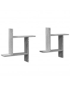 Mensole a Parete 2pz Grigio Sonoma 50x12x50 cm in Truciolato