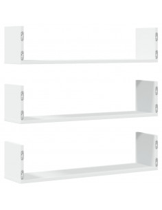 Mensole a Parete 3 pz Bianche 80x18x18 cm in Truciolato