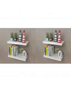 Mensole a Parete 4 pz Bianche 40 cm