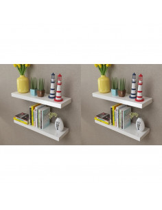 Mensole a Parete 4 pz Bianche 60 cm