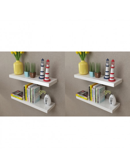 Mensole a Parete 4 pz Bianche 60 cm