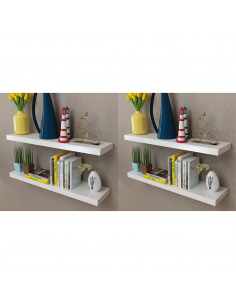 Mensole a Parete 4 pz Bianche 80 cm