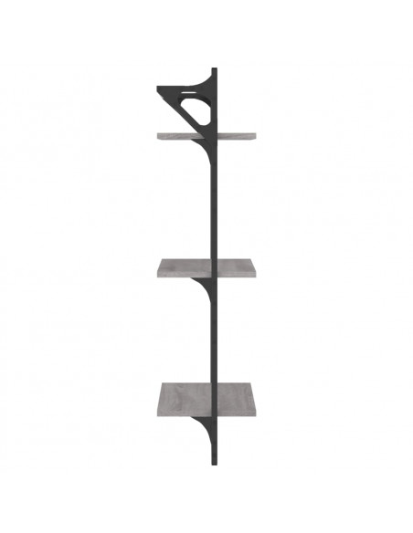 Mensole a Parete con Aste 2pz Grigio Sonoma 30x25x100 cm