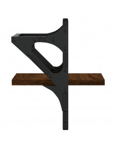 Mensole a Parete con Aste 2pz Rovere Marrone 20x25x30 cm