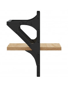 Mensole a Parete con Aste 2pz Rovere Sonoma 20x25x30 cm