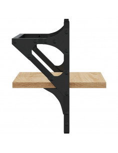 Mensole a Parete con Aste 2pz Rovere Sonoma 30x25x30 cm