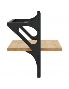 Mensole a Parete con Aste 2pz Rovere Sonoma 40x25x30 cm