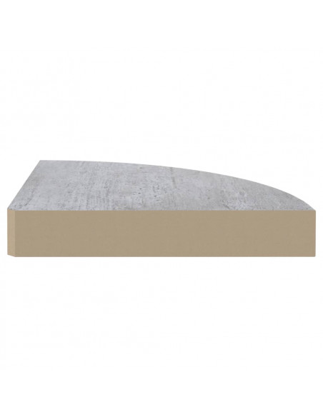 Mensole Angolari 2pz Grigio Cemento 25x25x3,8 cm in MDF