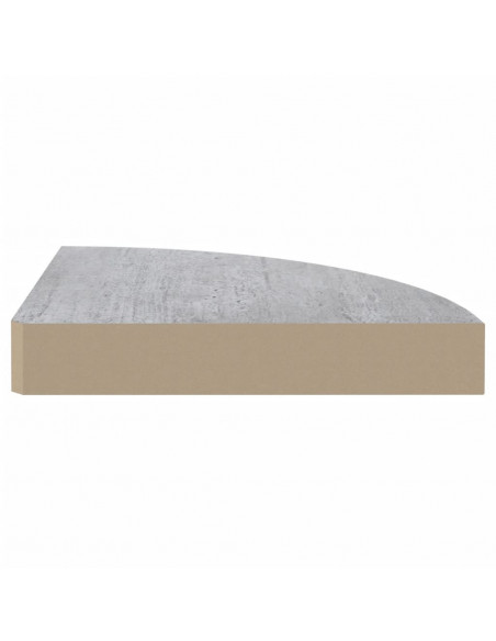 Mensole Angolari 2pz Grigio Cemento 35x35x3,8 cm in MDF