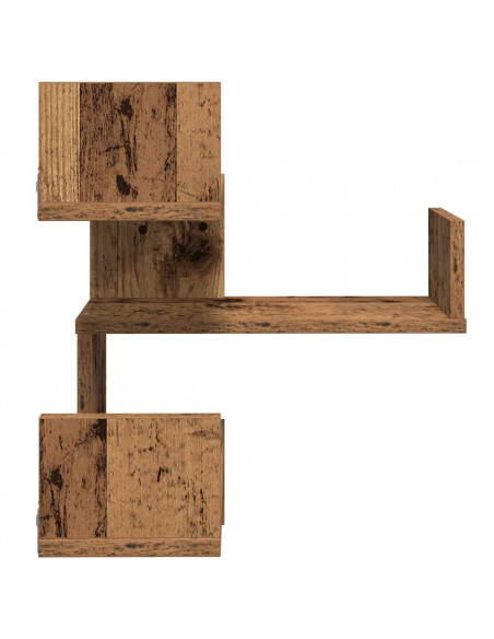 Mensole Angolari 2pz Legno Antico 40x40x49,5 cm in Truciolato