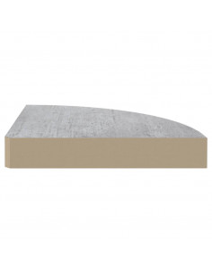 Mensole Angolari 4 pz Grigio Cemento 25x25x3,8 cm in MDF