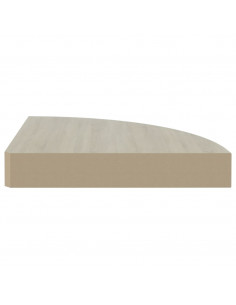 Mensole Angolari 4 pz Rovere e Bianco 35x35x3,8 cm in MDF
