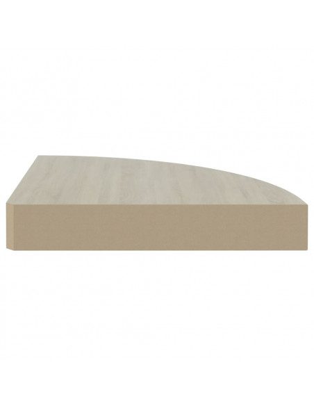 Mensole Angolari 4 pz Rovere e Bianco 35x35x3,8 cm in MDF