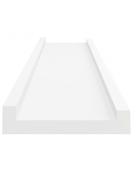 Mensole con Sporgenza 2 pz Bianche 40x9x3 cm MDF