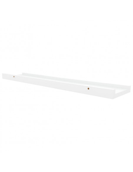 Mensole con Sporgenza 2 pz Bianche 60x9x3 cm MDF