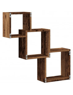 Mensole Cubo Parete Legno Antico 68x15x68 cm Legno Multistrato