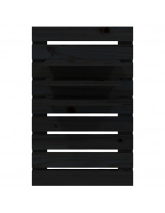 Mensole da Letto a Parete 2 pz Nero Legno Massello di Pino