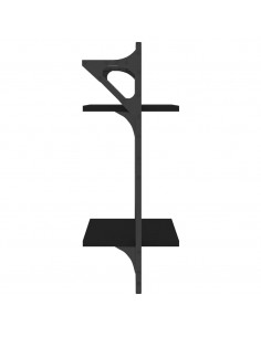 Mensole da Parete 2 Livelli con Aste 2 pz Nere 30x25x65 cm