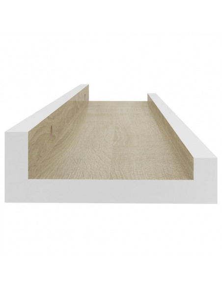 Mensole da Parete 2 pz Bianco e Rovere Sonoma 40x9x3 cm