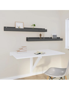 Mensole da Parete 2 pz Grigio 110x12x9cm Legno Massello di Pino