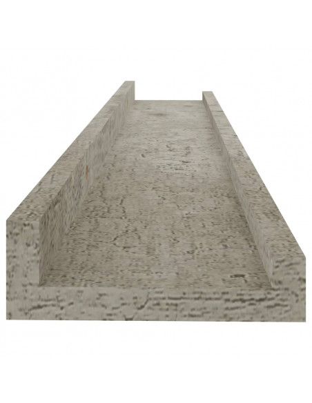 Mensole da Parete 2 pz Grigio Cemento 60x9x3 cm