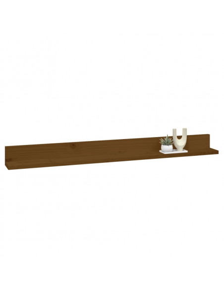 Mensole da Parete 2 pz Miele 110x11x9 cm Legno Massello di Pino