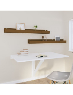 Mensole da Parete 2 pz Miele 110x12x9 cm Legno Massello di Pino