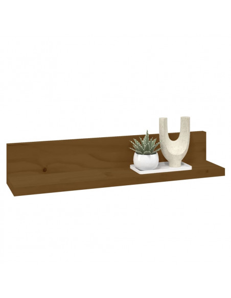 Mensole da Parete 2 pz Miele 50x11x9cm Legno Massello di Pino