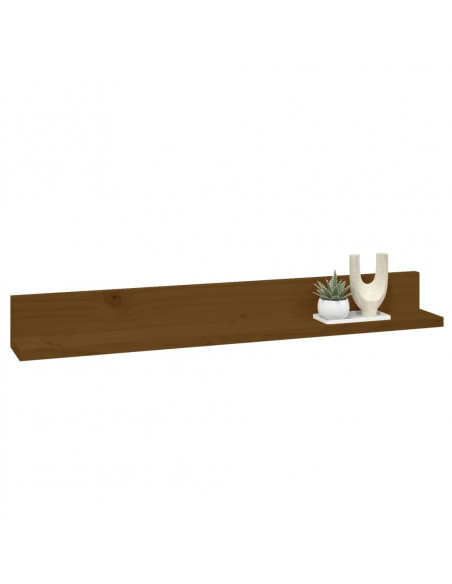 Mensole da Parete 2 pz Miele 80x11x9cm Legno Massello di Pino