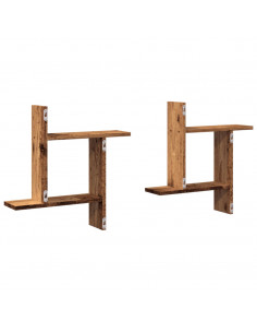 Mensole da Parete 2pz Legno Vecchio 50x12x50 cm in Truciolato