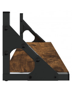 Mensole da Parete 2pz Rovere Fumo 60x15x15,5 cm