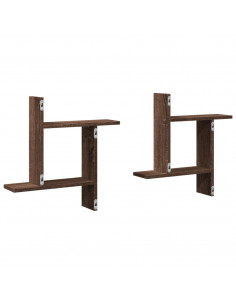 Mensole da Parete 2pz Rovere Marrone 50x12x50 cm in Truciolato