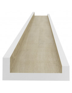 Mensole da Parete 4 pz Bianco e Rovere Sonoma 100x9x3 cm