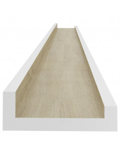 Mensole da Parete 4 pz Bianco e Rovere Sonoma 115x9x3 cm