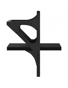 Mensole da Parete con Aste 2 pz Nere 20x25x30 cm