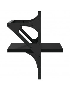 Mensole da Parete con Aste 2 pz Nere 30x25x30 cm