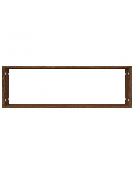 Mensole Muro Cubo 2 Rovere Marrone 80x15x26,5 Legno Multistrato