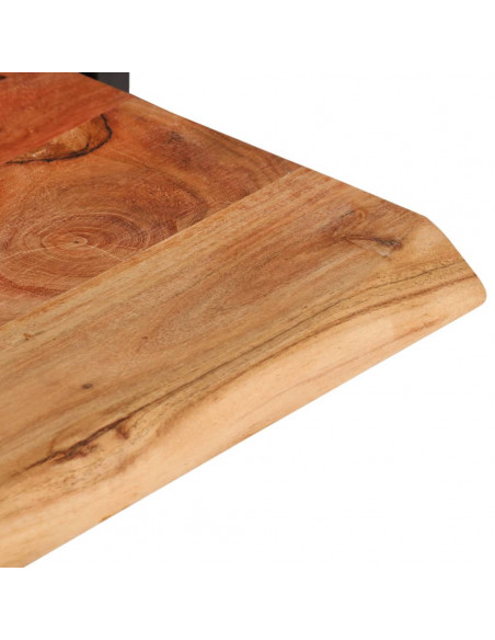 Mensole Parete 2pz 100x24x35 cm Legno Massello Acacia e Acciaio