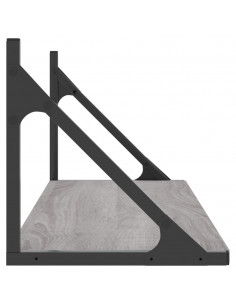 Mensole Parete 2pz Grigio Sonoma 80x25x25,5cm Legno Multistrato