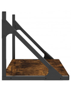 Mensole Parete 2pz Rovere Fumo 60x25x25,5 cm Legno Multistrato