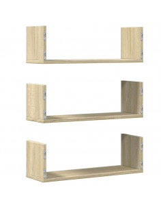 Mensole Parete 2pz Rovere Sonoma 58x18x18 cm in Truciolato